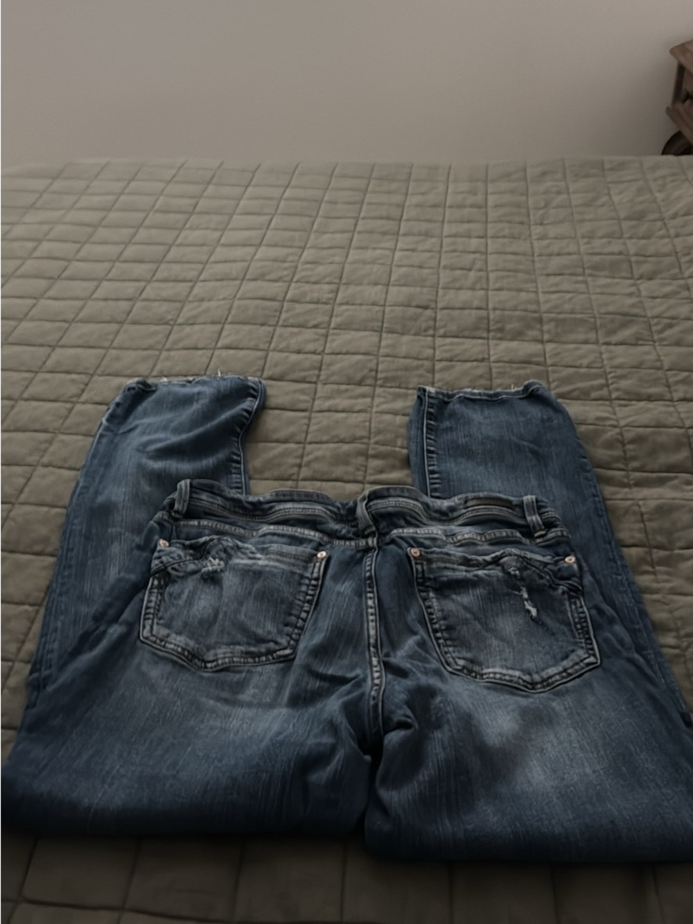 Classic Blue Women's Denim Jeans - Distressed Back Pocket by buckle black